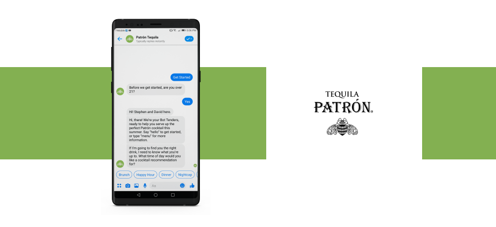 Chatbot Example #8: Patrón Tequila’s BotTenders
