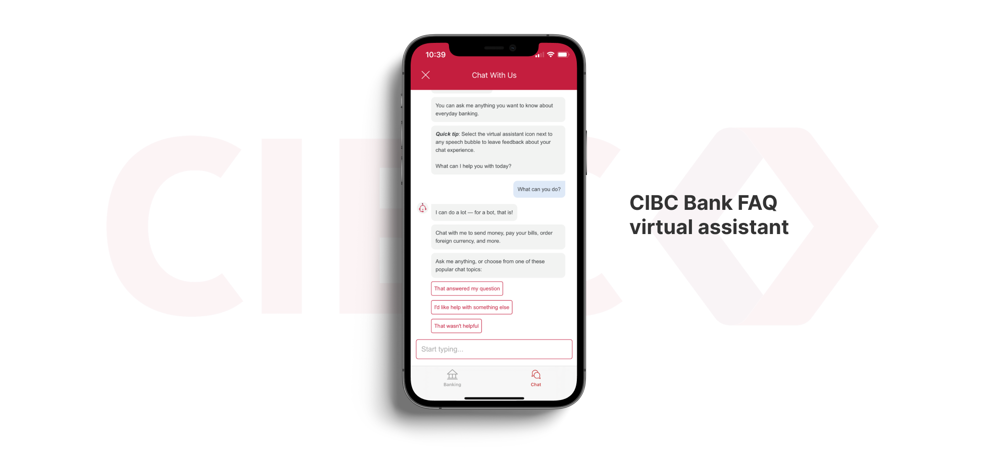 CIBC Bank FAQ Virtual Assistant