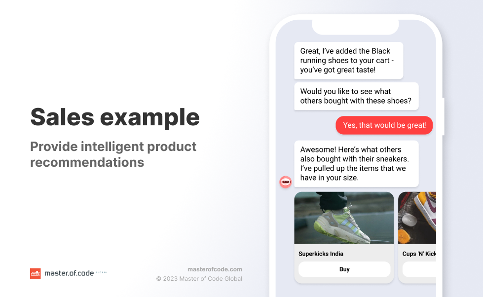 Example of Conversational AI solution for Sales team