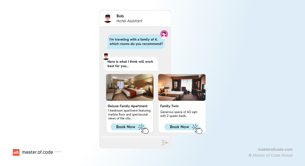 Generative AI Hospitality Chatbot Example: BookMeBob