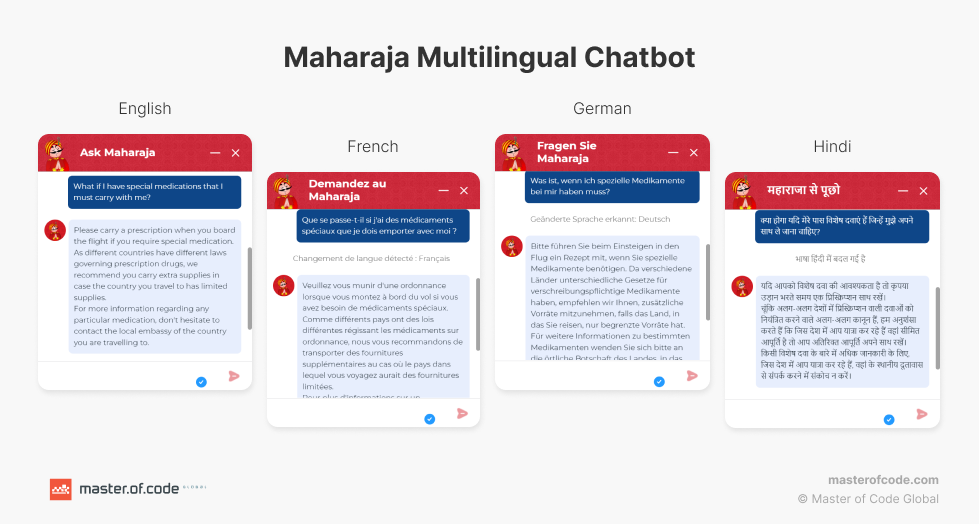 Generative AI Multilingual Chatbots for Airlines