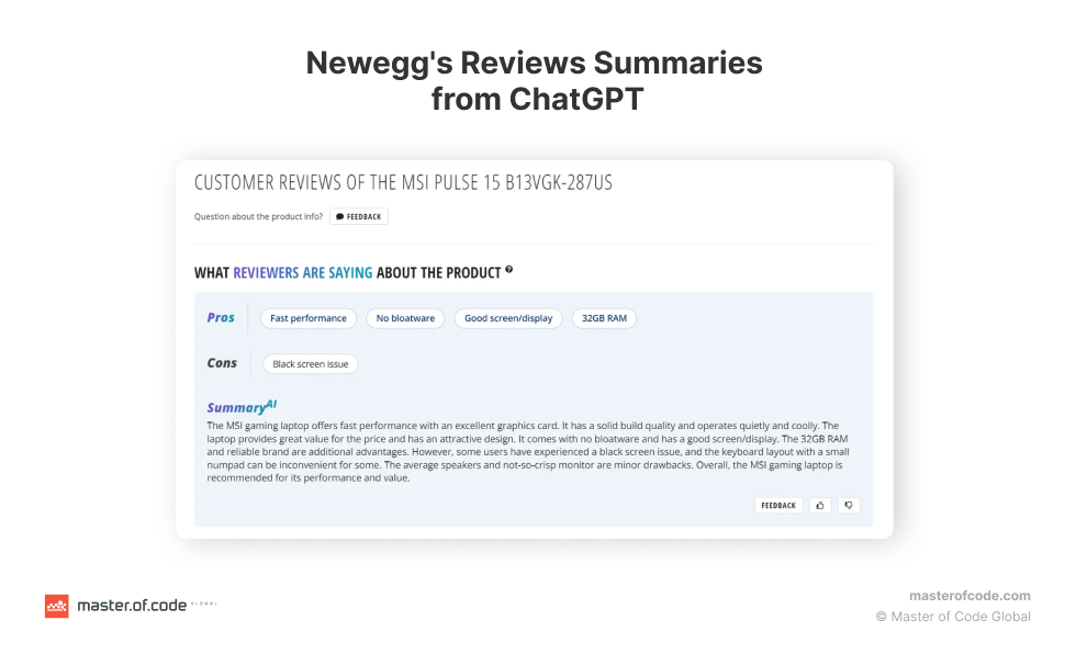 ChatGPT-Powered Summaries of Customer Reviews