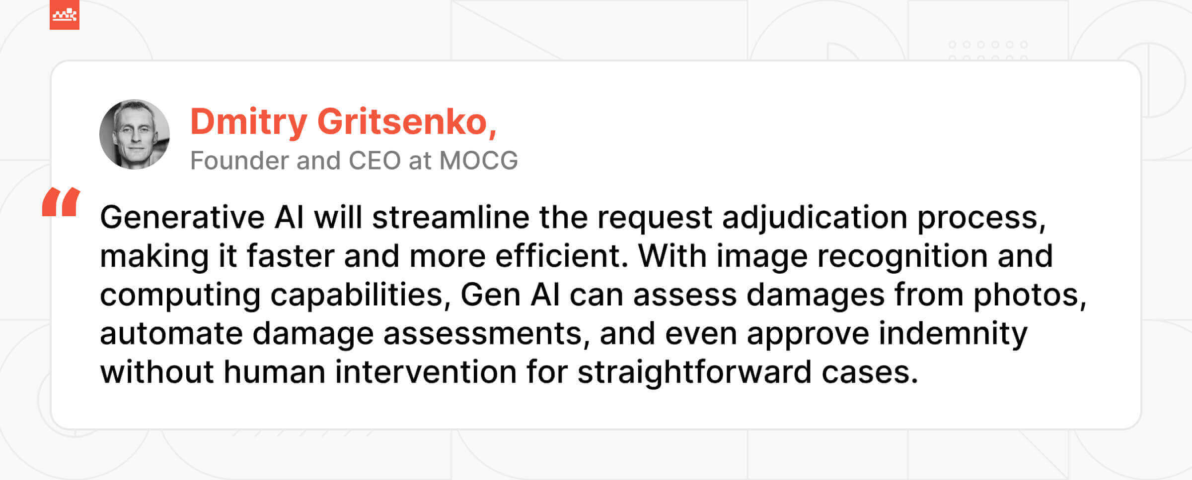 Gen AI in Insurance - Dmitry Gritsenko Quote