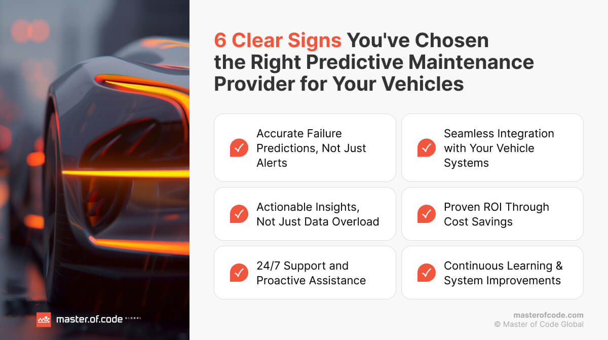 6 Clear Signs You've Chosen the Right Predictive Maintenance Provider for Your Vehicles 6 Clear Signs You've Chosen the Right Predictive Maintenance Provider for Your Vehicles